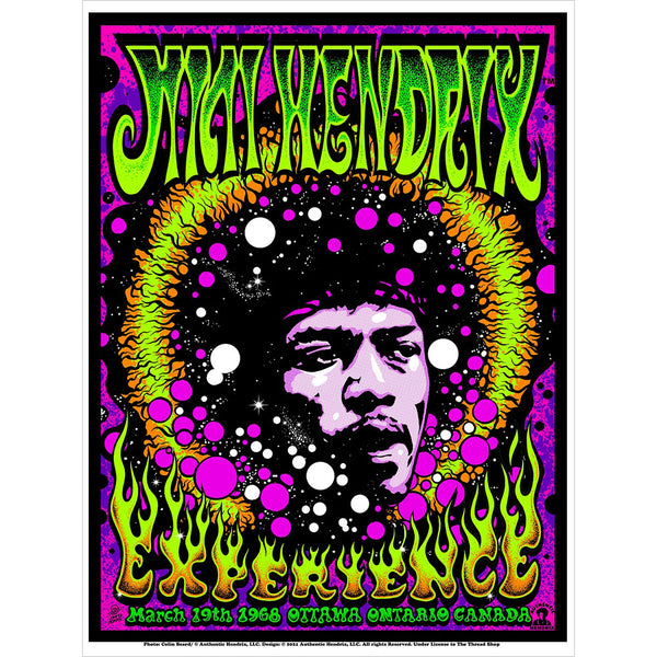 Jimi Hendrix Experience March 19, 1968 Ottawa Gallery Poster